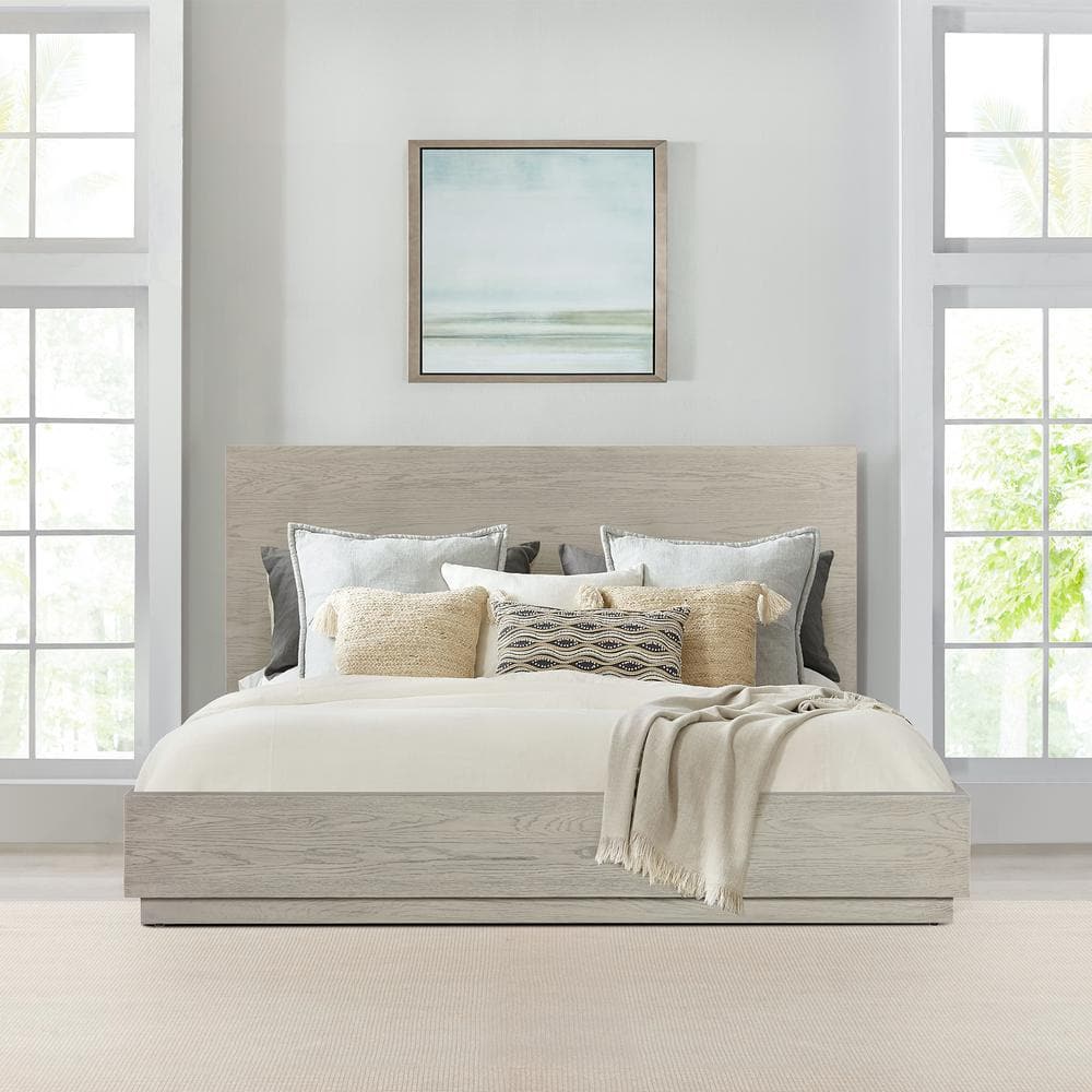 81.5 in. W Abbey Silver Grey Oak Frame King Platform Bed - thumbnail 9