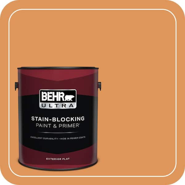 BEHR ULTRA 1 gal. #M230-6 Amiable Orange Flat Exterior Paint & Primer