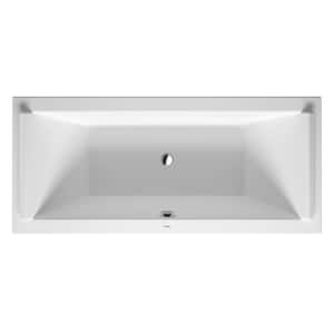 Starck 70.88 in. Acrylic Rectangular Drop-in Bathtub in White