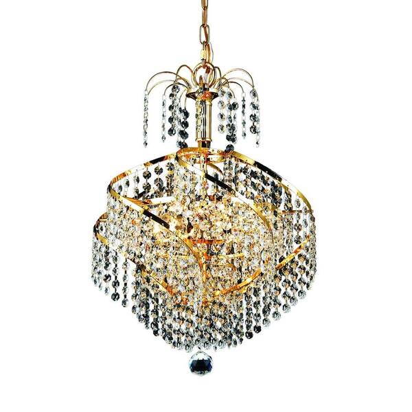 Elegant Lighting 3-Light Gold Chandelier with Clear Crystal