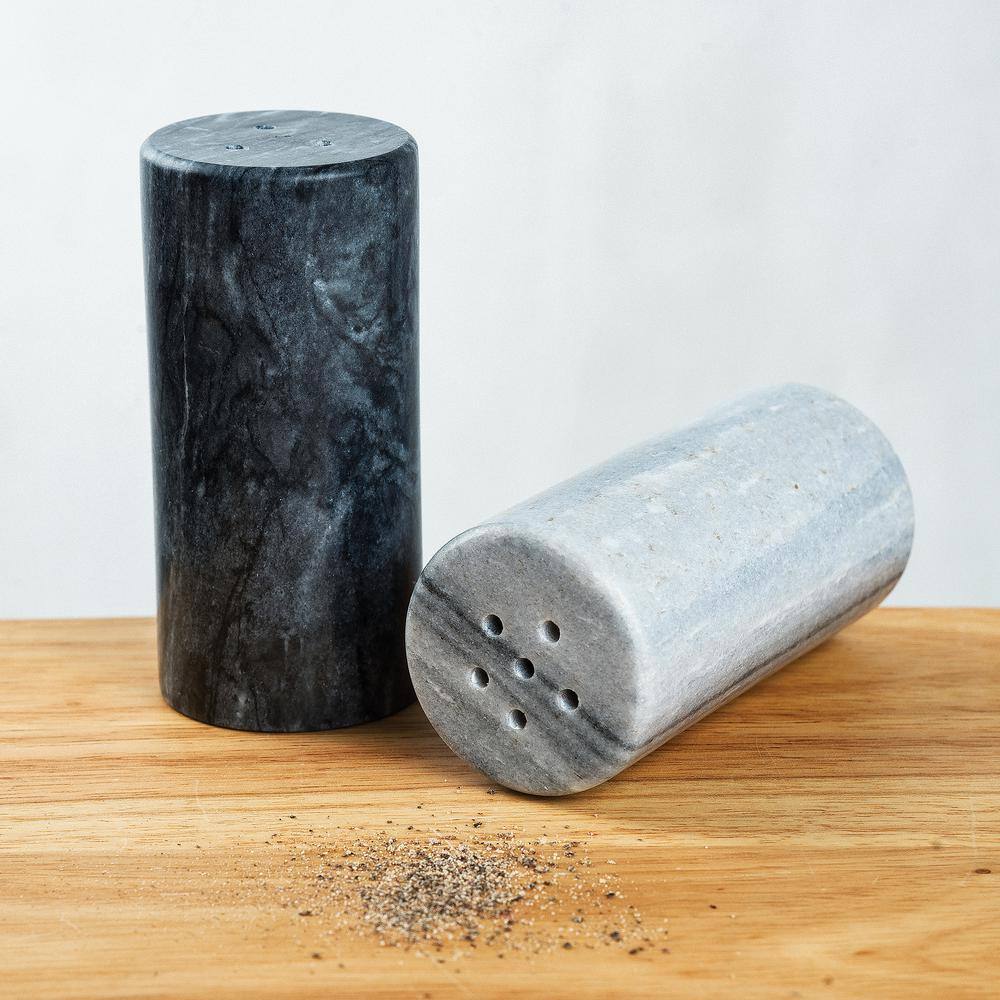 Black and White Marble Salt and Pepper Shaker Set
