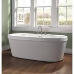 Synergy 60 in. Acrylic Flatbottom Bathtub with Integrated Waste and Overflow in High Gloss White