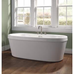 Synergy 60 in. x 32 in Soaking Bathtub with Center Drain in High Gloss White