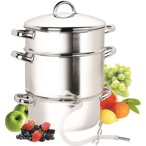 28cm 11 qt. Stainless Steel Fruit Juicer Steamer Multipot Silver