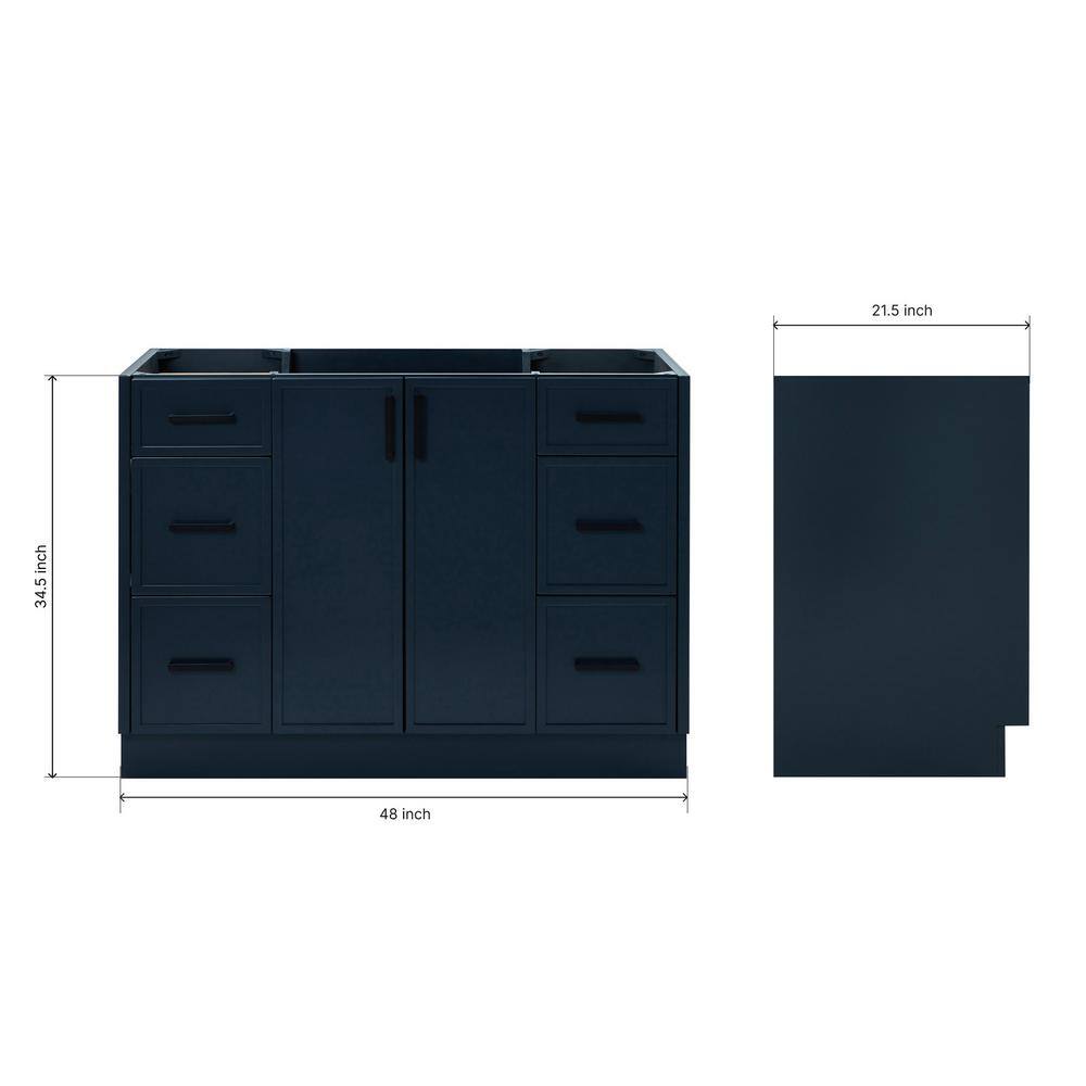 Kelly 48" Midnight Blue Solid Wood Bathroom Vanity Base