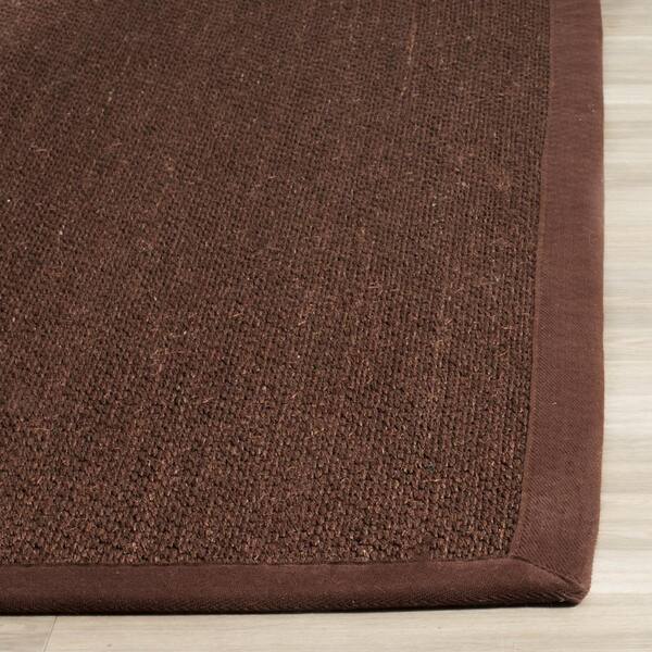 SAFAVIEH Natural Fiber Chocolate/Dark Brown 3 ft. x 8 ft. Border