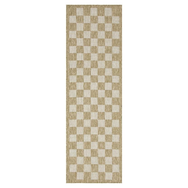 PLAYA RUG Daisy Jute and Ivory 2 ft. x 8 ft. Indoor/Outdoor Area Rug