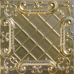 Romeo, Romeo Gold Nugget 2 ft. x 2 ft. Decorative Tin Style Lay-in Ceiling Tile (48 sq. ft./case)
