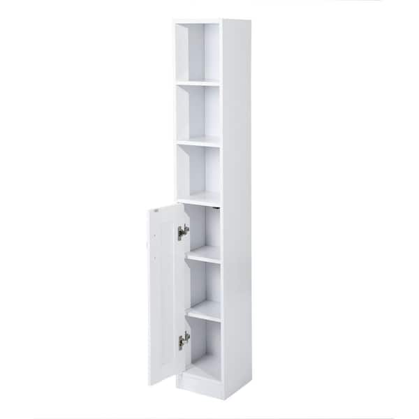 Unbranded 9.9 in. W x 9.9 in. D x 63 in. H Bathroom White Linen Cabinet