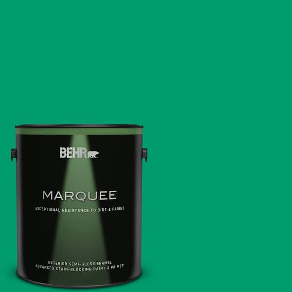 BEHR MARQUEE 1 gal. #S-G-460 Mint Sprig Semi-Gloss Enamel Exterior Paint & Primer