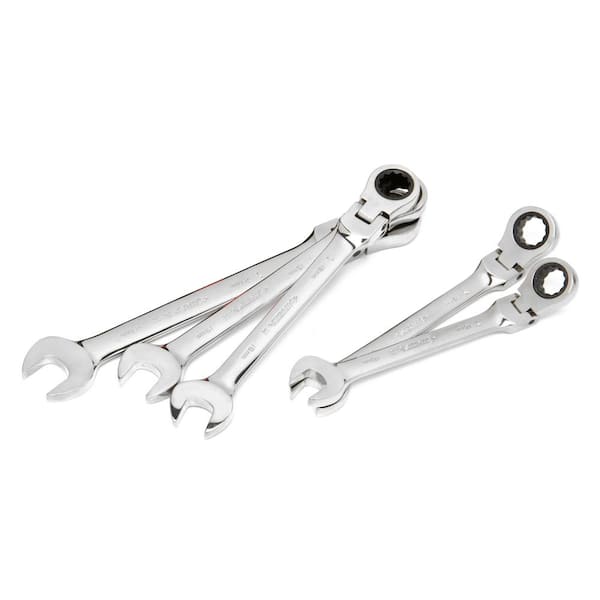 Husky 72-Tooth Large Metric Flex Head Ratcheing Wrench Set (5