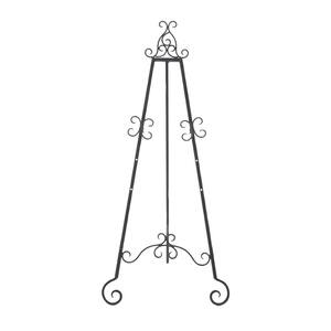 Black Metal Large Free Standing Adjustable Display Stand Scroll Easel with Chain Support