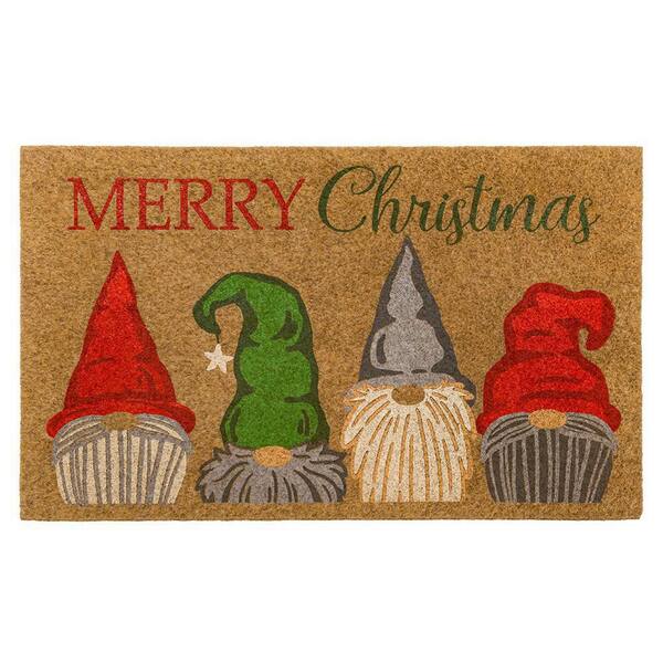 Home Accents Holiday Gnome Holidays Faux Coir 18 in. x 30 in. Holiday Door Mat