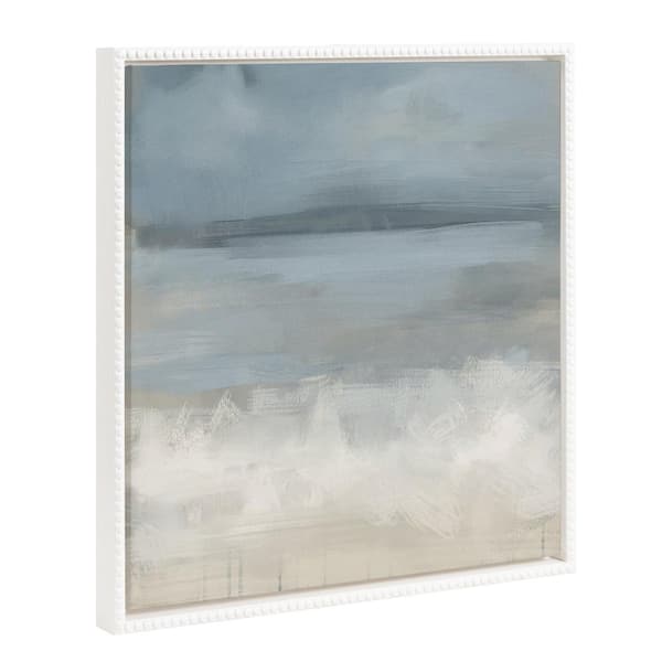Kate and Laurel Sylvie The Blues Framed Canvas by Mary Sparrow Set of 1 Abstract Art Print 22.00 in. x 22.00 in.