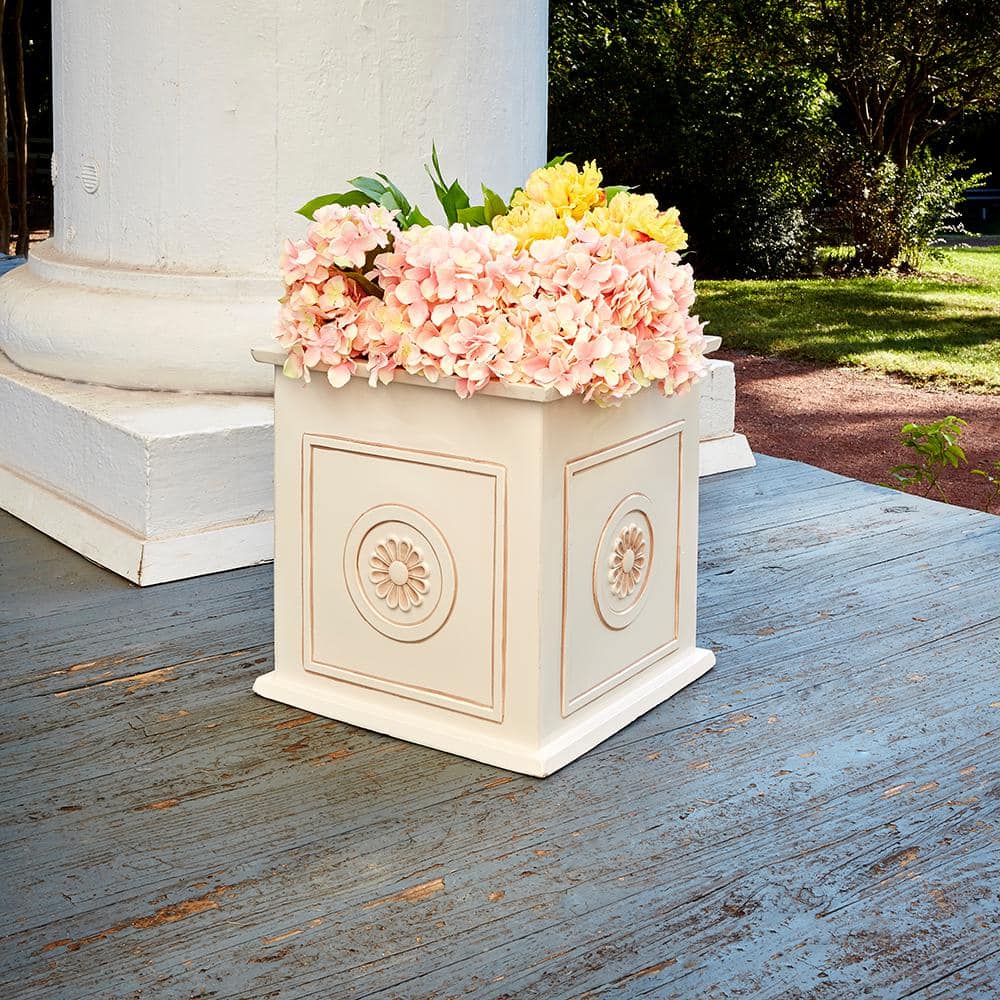 Colony Square Sleek Ivory Planter for Indoor & Outdoor Elegance