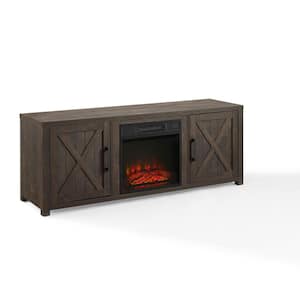 Gordon 58 in. Dark Walnut TV Stand Fits TV's up to 65 in. with Fireplace