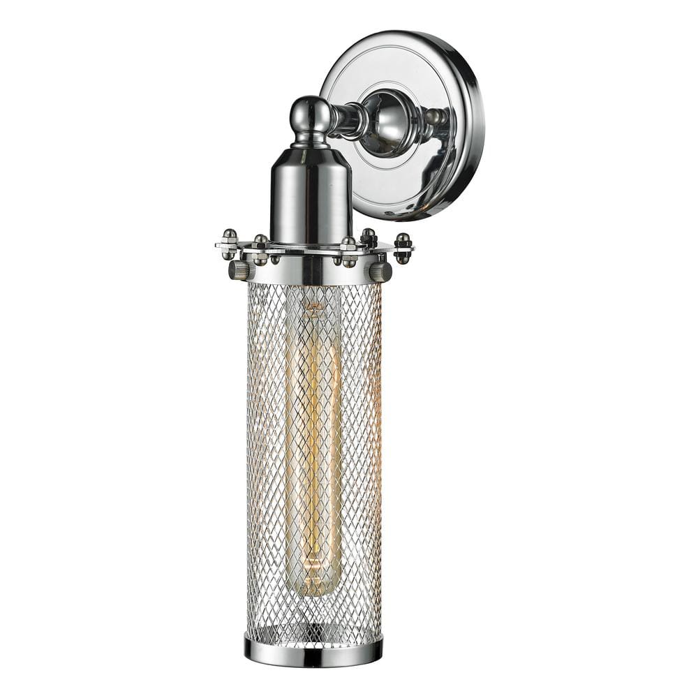Quincy Hall 4.5 in. 1-Light Polished Chrome Wall Sconce with Polished Chrome Metal Shade price history on PriceWatchPro