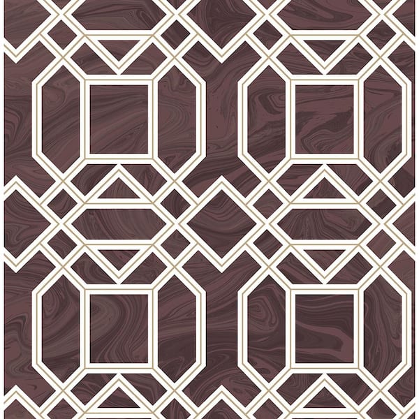 A-Street Prints Daphne Maroon Trellis Paper Strippable Roll Wallpaper (Covers 56.4 sq. ft.)