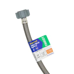 1/2 in. Nominal Push Connect x 1/2 in. FIP x 20 in. SpeediOne Braided Faucet Connector and 1/4-Turn Straight Valve
