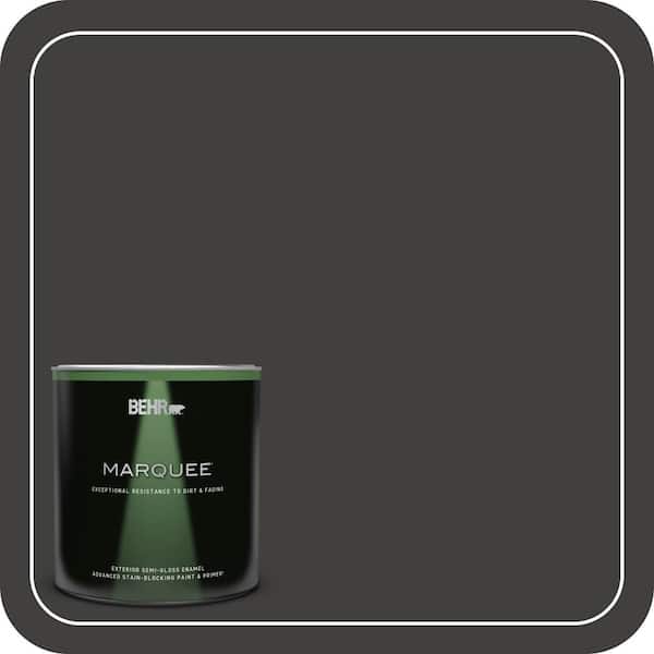 BEHR MARQUEE 1 qt. #N510-7 Blackout Semi-Gloss Enamel Exterior Paint & Primer