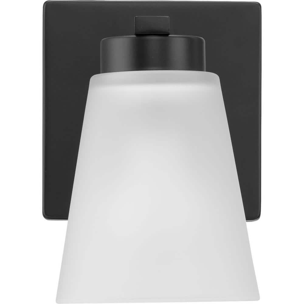 Matte Black Steel One-Light Vanity Fixture