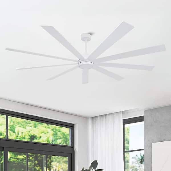 84 in. (7 ft. ) Indoor Ceiling Fan Without Light, 8-Plywood Blades, White