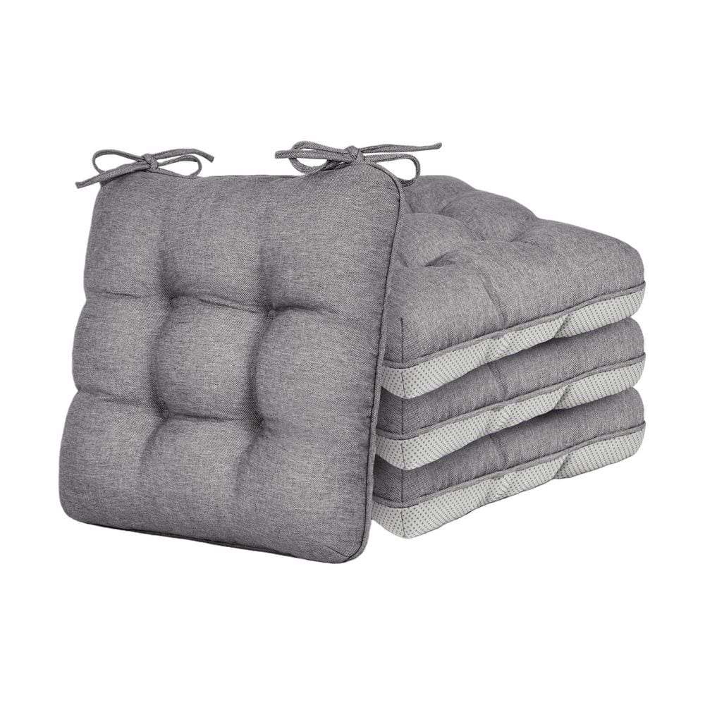 4 Pack Grey 15.5 in. x 3.5 in. Memory Foam Chair Cushions Set, Outdoor Indoor Chair Pads for Dining Chairs Seat Cushions price history on PriceWatchPro