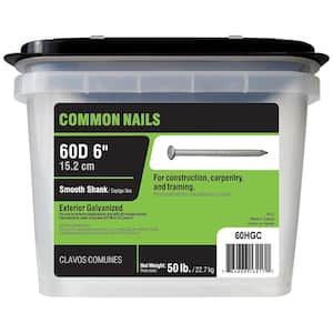 #2 x 6 in. 60-penny Hot Galvanized Steel Common Nails 50 lb. Box