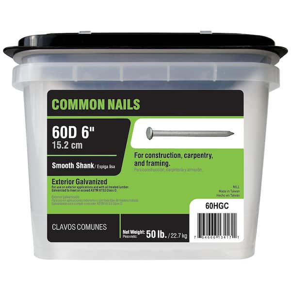 Grip-Rite #2 x 6 in. 60-Penny Hot-Galvanized Steel Common Nails (50 lb.-Pack)