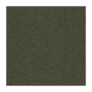 24 in. x 24 in. Textured Loop Carpet - Advance -Color Wooden Green