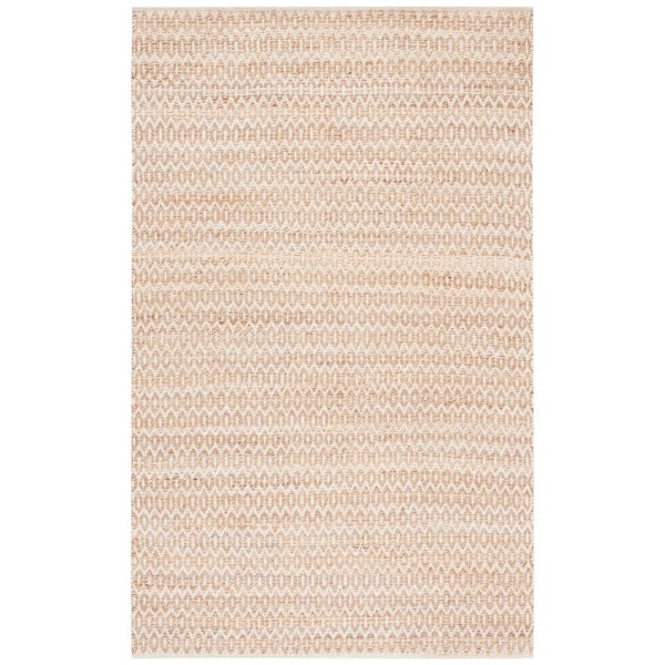 Natural Fiber Beige 6 ft. x 9 ft. Striped Woven Area Rug