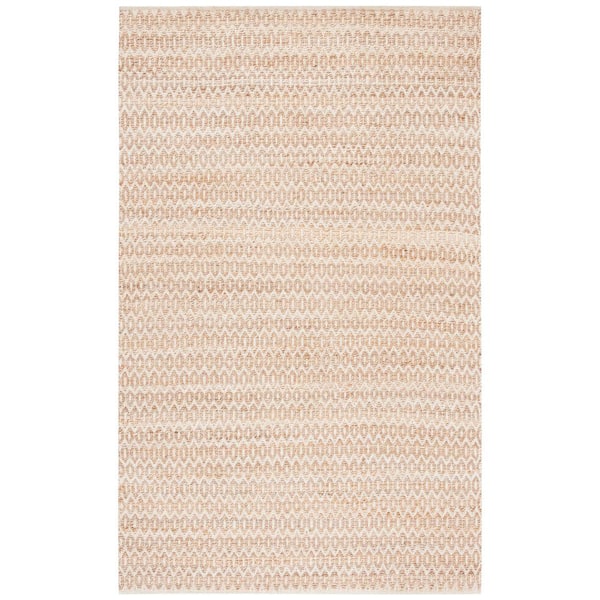 SAFAVIEH Natural Fiber Beige 6 ft. x 9 ft. Striped Woven Area Rug