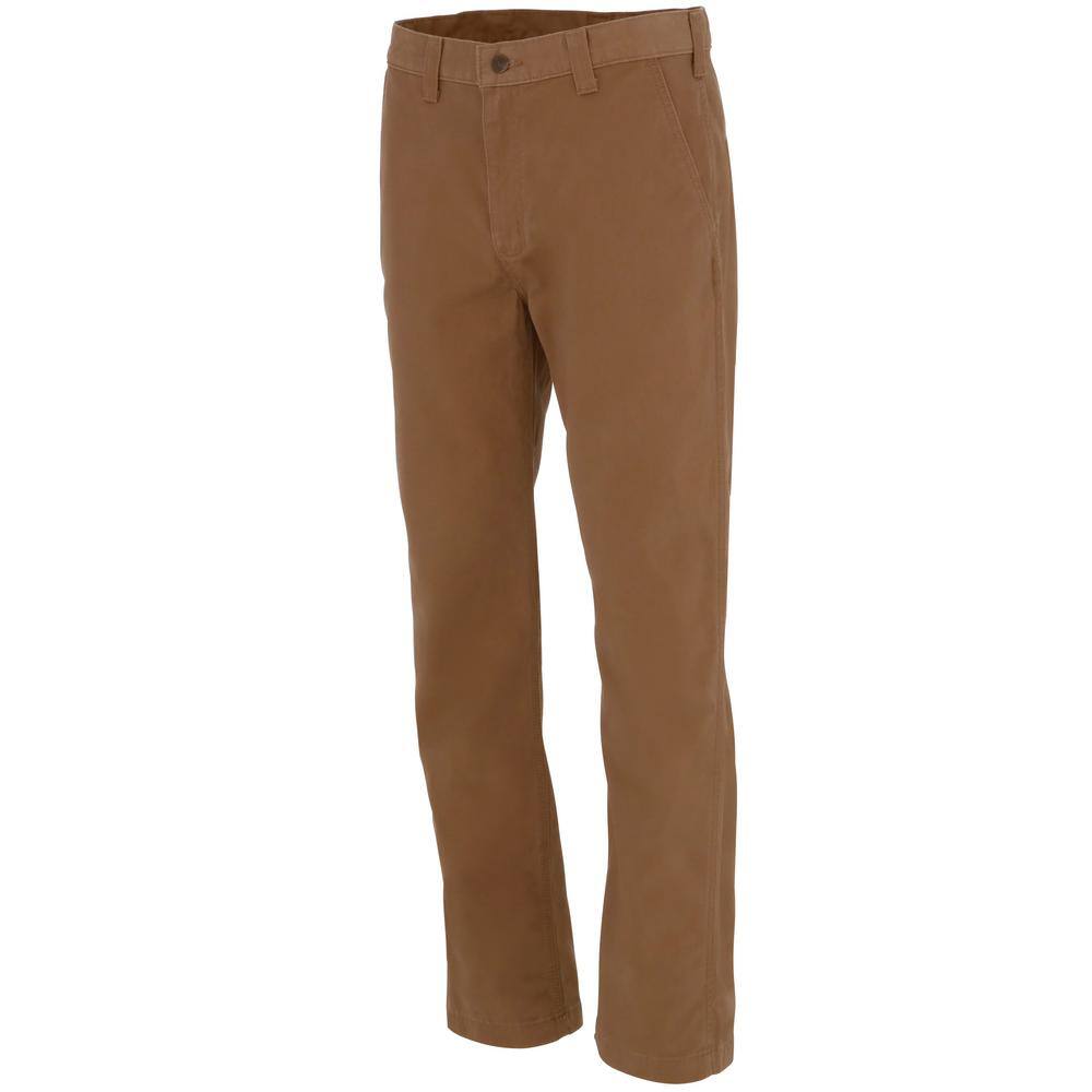 Carhartt Men's 34x32 Dark Khaki Cotton Straight Leg Non-Denim Bottoms ...