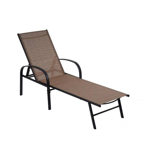 Inner Decor Seymo Taupe Frame Metal Adjustable Outdoor Chaise Lounge Chair