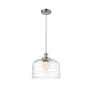 Bell 60-Watt 1 Light Polished Chrome Shaded Mini Pendant Light with Clear glass Clear Glass Shade