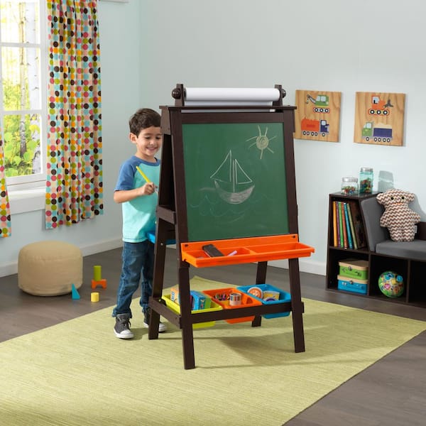 Gymax Kids Art Easel w/Paper Roll Double-Sided Adjustable Drawing Easel  Board