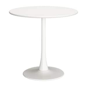 Soleil Outdoor Collection White Round Steel Outdoor Dining Table