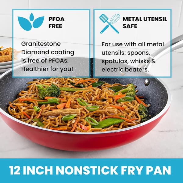 Dropship (shipped By FBA)10 Inch Frying Pan With Special Lid - Deluxe  Copper Granite Stone Coating - PFOA PFOS PTFE Free - Premium Nonstick  Scratch Proof Coating - Comes With Special Lid; Red to Sell Online at a  Lower Price