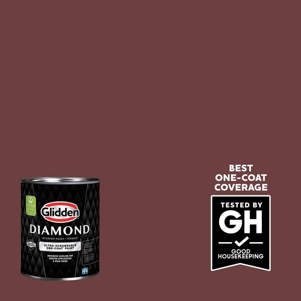 Glidden Diamond 1 qt. PPG1053-7 Burgundy Wine Satin Interior Paint