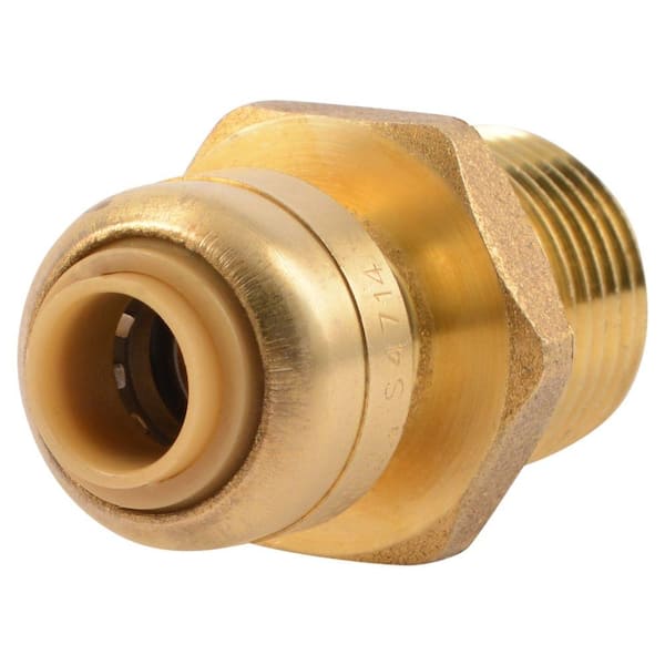 SharkBite 1/4 in. (3/8 in. O.D.) x 1/2 in. Brass Push-to-Connect MIP Adapter Fitting