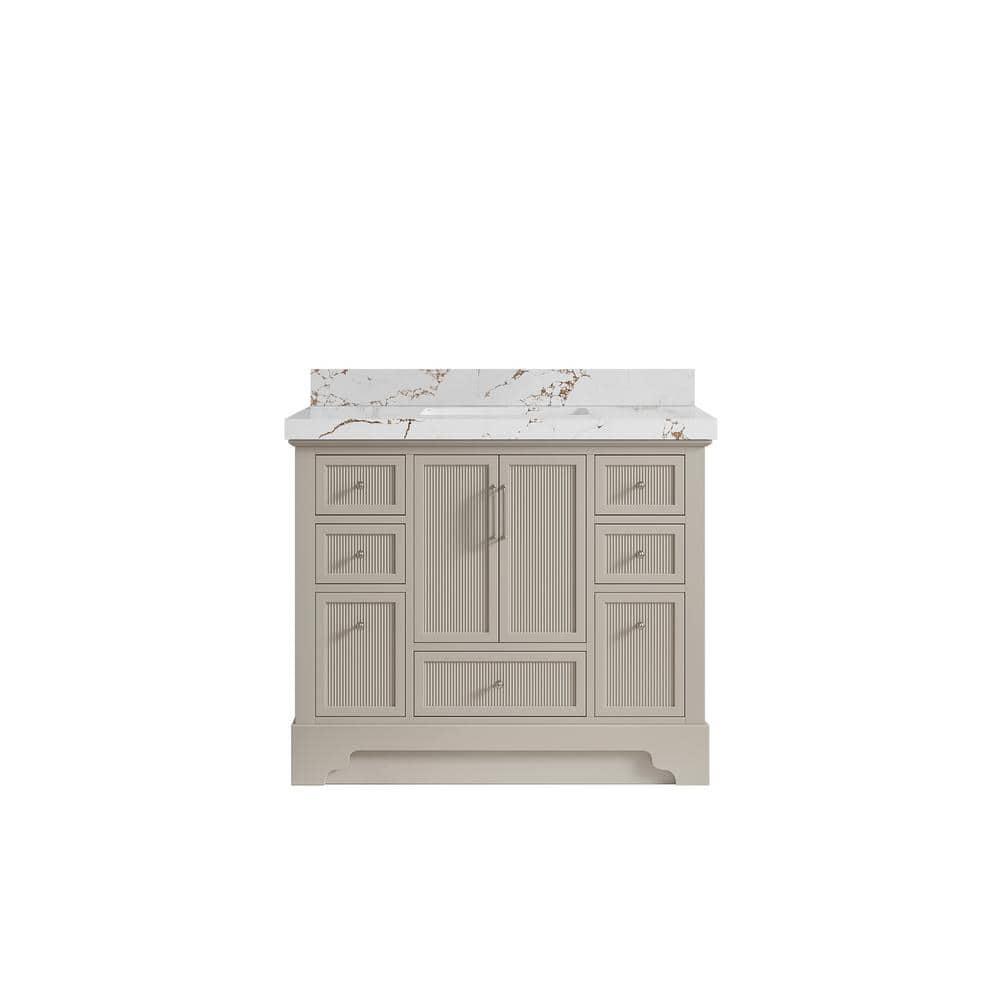 Alys 42 in. W x 22 in. D x 36 in. H Single Sink Bath Vanity in Fine Grain with 2 in. Viola Brown Top price history on PriceWatchPro