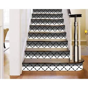 Black/White 4 in. x 4 in. Vinyl Peel and Stick Removable Tile Stickers (2.64 sq. ft./Pack)