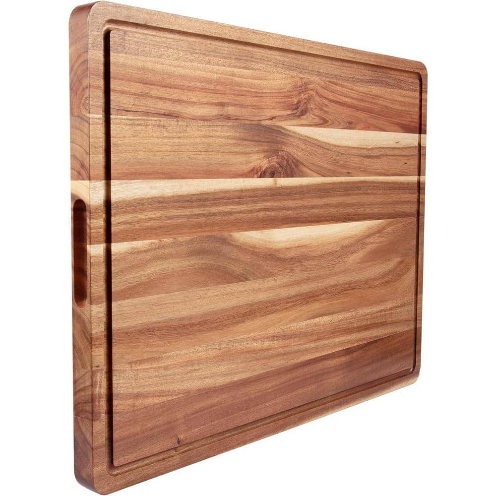 24 x 18 in. Rectangular Extra Large Acacia Wood Cutting Board Juice Groove,