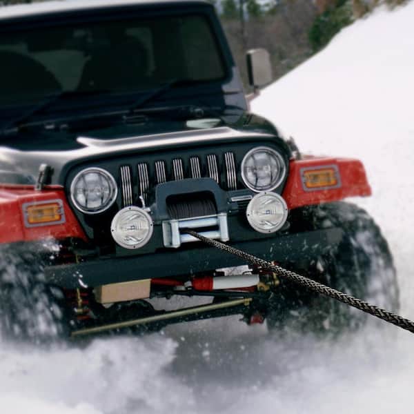 Synthetic Winch Rope, 1/4 in. x 50 ft.10,000 lbs. Synthetic Winch Line Cable Rope with Protective Sleeve Stopper