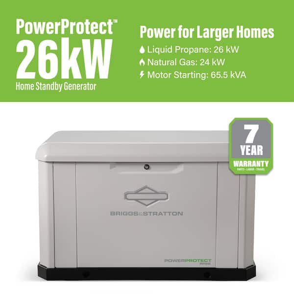 Briggs & Stratton PowerProtect 26,000 Watt Air Cooled Home Standby