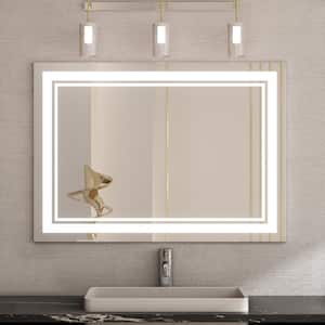 24 in. W x 36 in. H Rectangular Frameless Anti-Fog LED Wall Mount Bathroom Vanity Mirror 3 Colors Dimmable Bright Light
