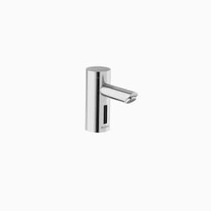Optima Battery-Powered Deck-Mounted Single Hole Touchless Bathroom Faucet with Integrated Side Mixer in Polished Chrome