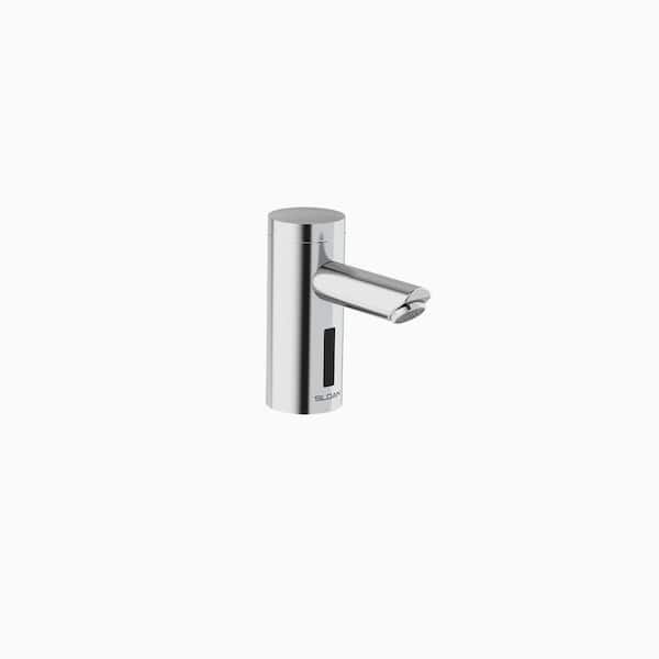 SLOAN Optima Battery-Powered Deck-Mounted Single Hole Touchless Bathroom Faucet with Integrated Side Mixer in Polished Chrome