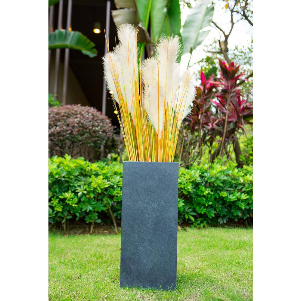 Charcoal Concrete Tall Square Planter for Indoor/Outdoor Use