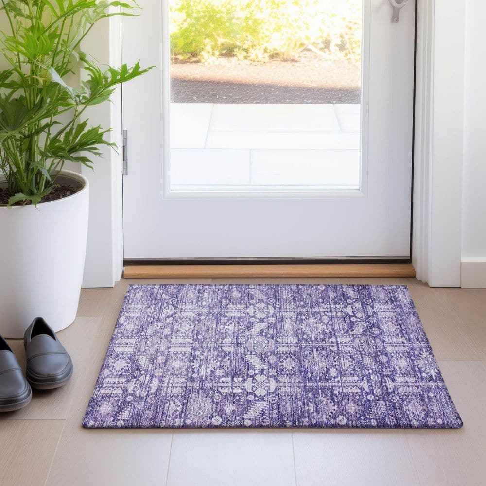 Chantille Machine Washable Indoor/Outdoor Abstract ACN1771 Purple 2 ft. x 3 ft. Accent Rug price history on PriceWatchPro